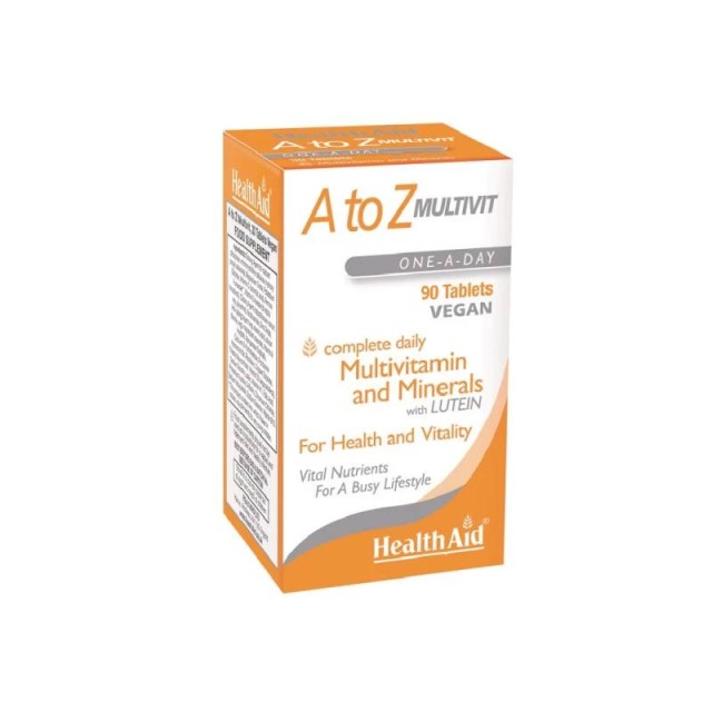 Health Aid A to Z Multivit Πολυβιταμινούχο Συμπλήρωμα Διατροφής με Βιταμίνες, Μέταλλα & Λουτεΐνη 90 Ταμπλέτες