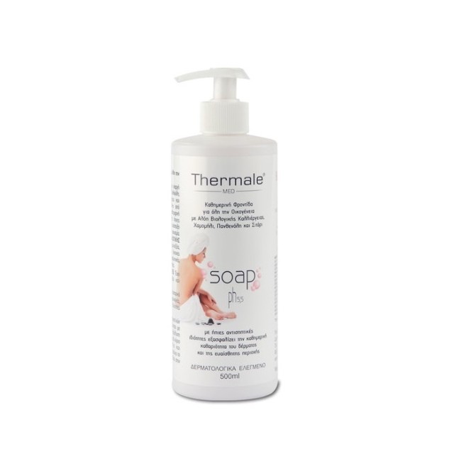 Thermale Med Soap Ph 5.5 Pump Για Την Καθημερινή Υγιεινή Της Επιδερμίδας & Της Ευαίσθητης Περιοχής 500ml
