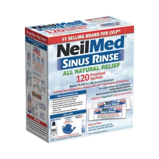 NeilMed Sinus Rinse Ανταλλακτικά Φακελάκια Ρινικού Αποφρακτήρα για Ενήλικες 120τεμάχια