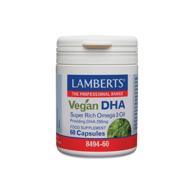 Lamberts Vegan DHA Συμπλήρωμα Διατροφής Για Την Φυσιολογικής Λειτουργία Του Εγκεφάλου & Της Όρασης 60 κάψουλες