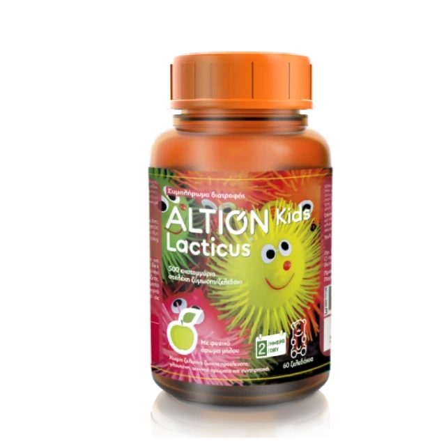 Altion Kids Lacticus Προβιοτικά για Παιδιά με Γεύση Πράσινο Μήλο 60 Ζελεδάκια