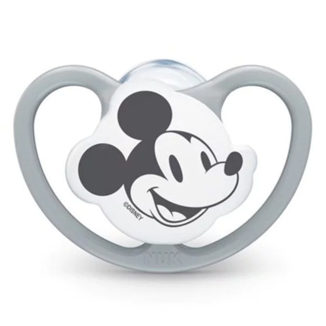 Nuk Space Ορθοδοντική Πιπίλα Σιλικόνης - Mickey 6-18 μηνών Χρώμα Γκρι