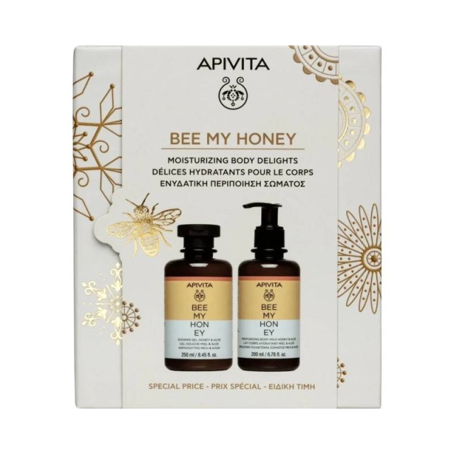 Apivita Promo Bee my Honey Shower Gel with Honey & Aloe 250ml & Moisturizing Body Milk with Honey & Aloe 200ml