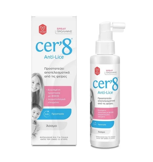 Vican Cer8 Anti-Lice Spray Πρόληψης Από τις Ψείρες 150ml