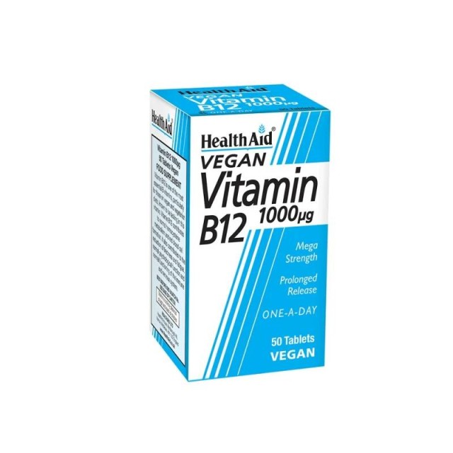 Health Aid Vitamin B12 1000μG Συμπλήρωμα Διατροφής για Καλή Λειτουργία του Νευρικού Συστήματος 50 Ταμπλέτες