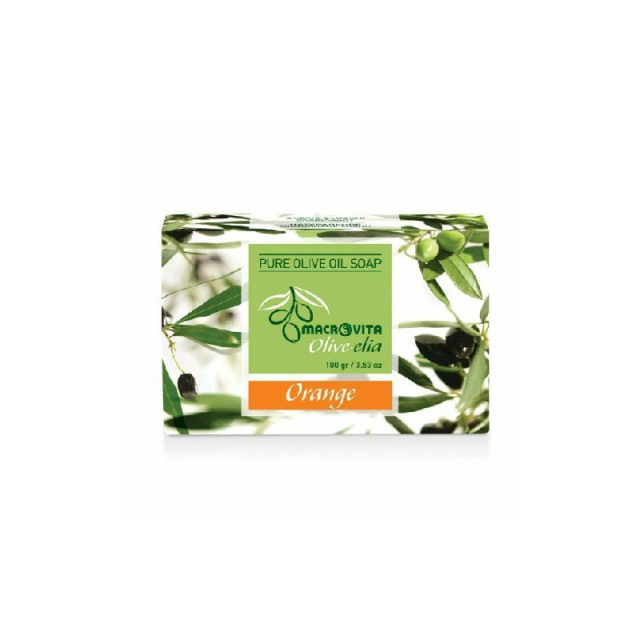 Macrovita Pure Olive Oil Soap Φυσικό Σαπούνι Ελαιολάδου Orange, 100gr