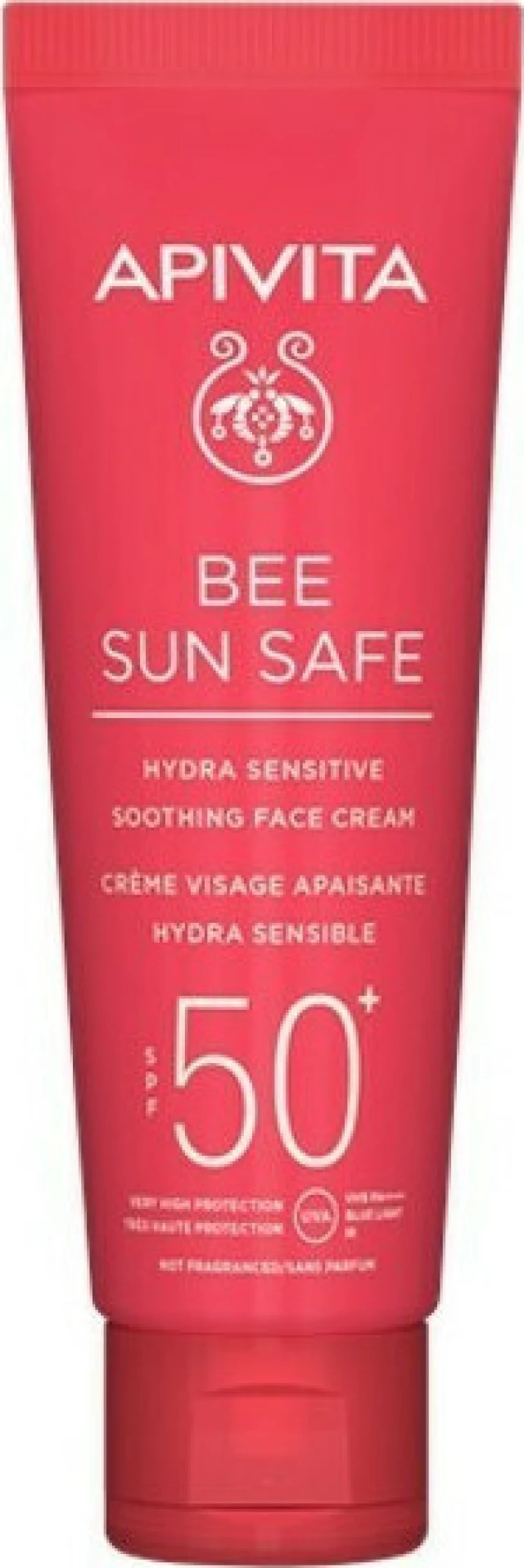 Apivita Bee Sun Safe Καταπραϋντική Κρέμα Προσώπου για Ευαίσθητες Επιδερμίδες SPF50+, 50ml