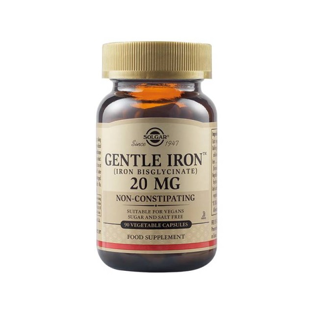 Solgar Gentle Iron 20mg 90 φυτικές κάψουλες