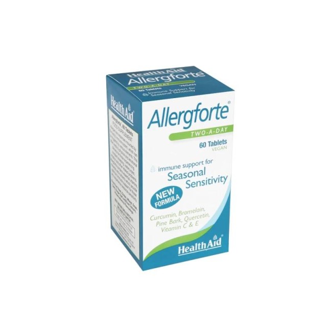 Health Aid Allergforte Two A Day Φυσικό Αντισταμινικό για τις Εποχιακές Αλλεργίες 60 ταμπλέτες