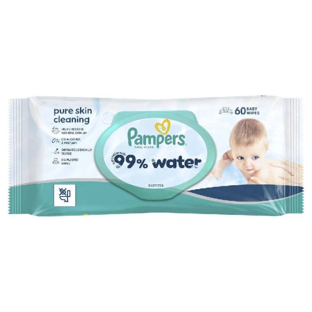 Pampers 99% Water Μωρομάντηλα, 60τεμ
