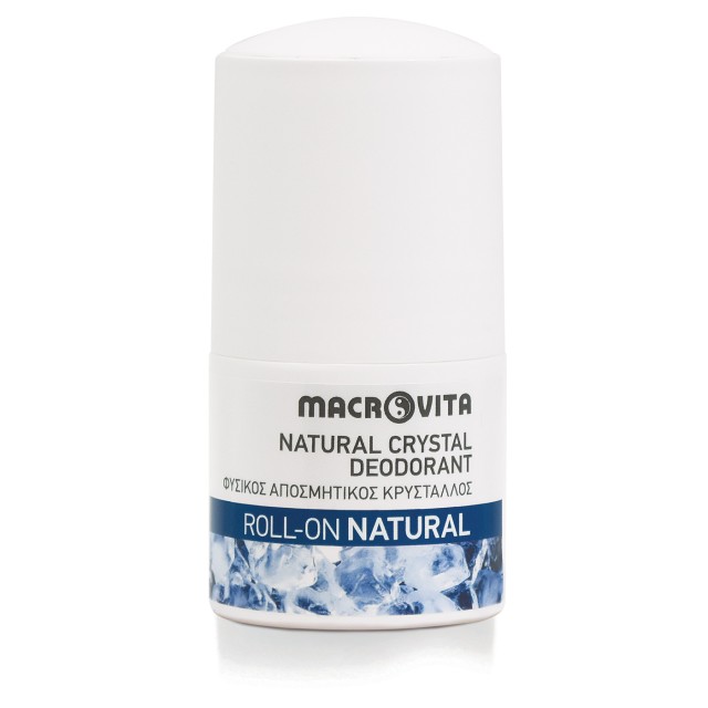 Macrovita Natural Crystal Deodorant Φυσικός Αποσμητικός Κρύσταλλος Roll On Natural Χωρίς Άρωμα 50ml
