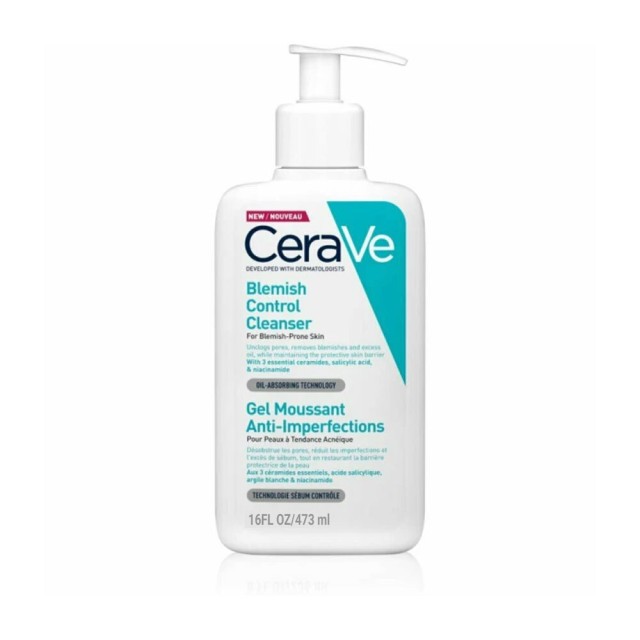 CeraVe Blemish Control Cleanser Gel Καθαρισμού Προσώπου για Δέρμα με Τάση Ακμής 473ml