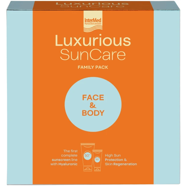 Intermed Luxurious SunCare Face & Body Family Pack με High Protection Face Cream SPF50, 75ml & Sun Protection Body Cream SPF50, 200ml, 1 σετ