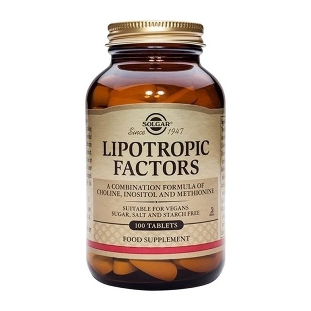 Solgar Lipotropic Factors Συμπλήρωμα Διατροφής για την Αντιμετώπιση του Αυξημένου Σωματικού Βάρους 100tabs