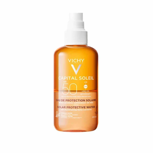 VICHY Capital Soleil Αντηλιακό Water Spray Προσώπου & Σώματος για Λαμπερό Μαύρισμα SPF50 200ml