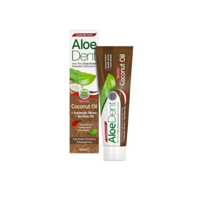 Optima Naturals Aloedent Οδοντόκρεμα Χωρίς Φθόριο κατά της Πλάκας Coconut 100ml