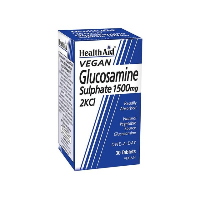 Health Aid Vegan Glucosamine Sulphate 1500mg 2KCl 30 Ταμπλέτες