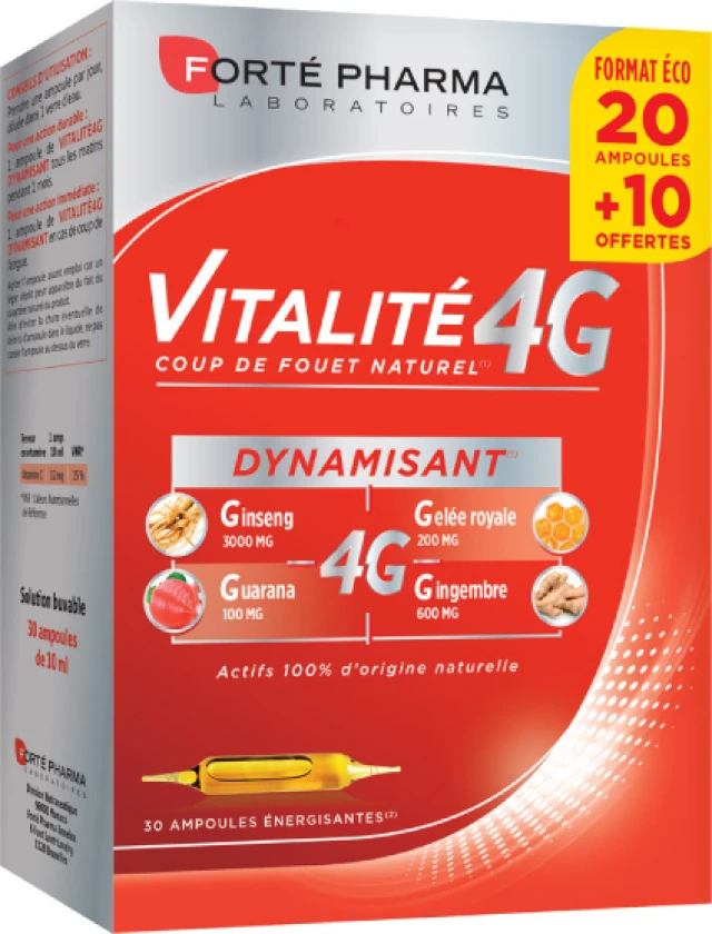 Forte Pharma Promo (50% Επιπλέον Προϊόν) Vitalite 4G Συμπλήρωμα Για Την Καταπολέμηση Της Κόπωσης 20+10 αμπούλες