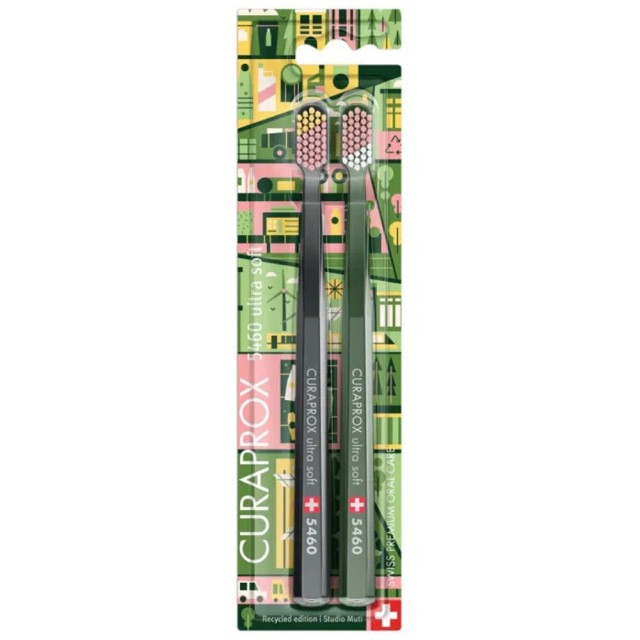 Curaprox 5460 Ultra Soft Toothbrush Μαλακή Οδοντόβουρτσα Ενηλίκων, 2τμχ