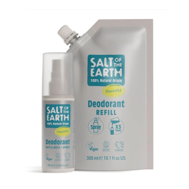 Salt of the Earth Vegan Αποσμητικό Spray Χωρίς Άρωμα Refill Pouch 300ml
