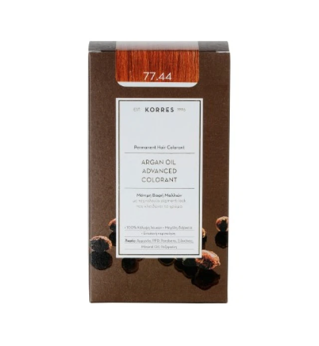 KORRES ARGAN OIL ADVANCED COLORANT 77.44 ΞΑΝΘΟ ΕΝΤΟΝΟ ΧΑΛΚΙΝΟ 50ML