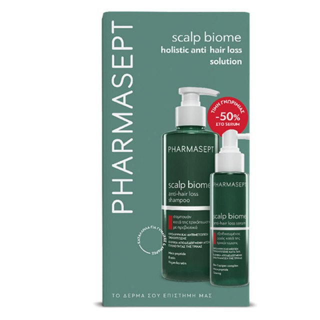 Pharmasept Scalp Biome Anti-Hair Loss Holistic Solution με Anti Hair Loss Shampoo 400ml & Anti Hair Loss Serum 100ml