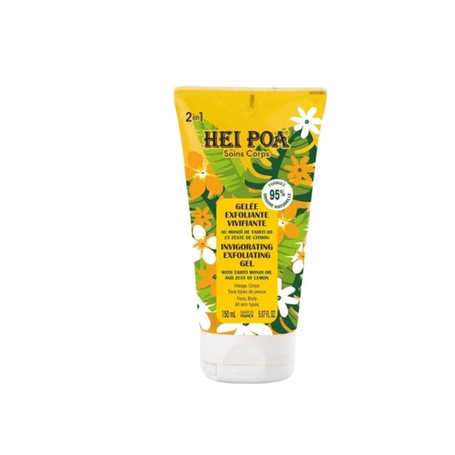 Hei Poa Invigorating Exfoliating Αναζωογονητικό Gel Απολέπισης Προσώπου & Σώματος με Λάδι Μονόι Ταϊτής και Ξύσμα Λεμονιού 150ml