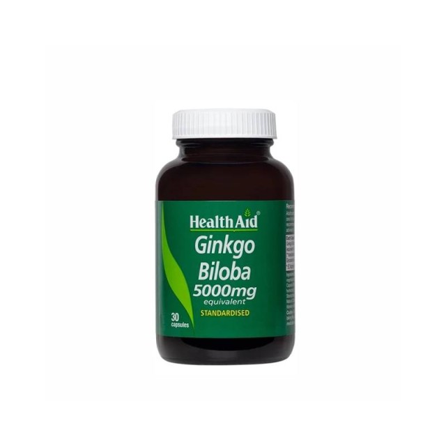 Health Aid Ginkgo Biloba 5000mg Συμπλήρωμα Διατροφής για Πνευματικές Επιδόσεις 30 Κάψουλες