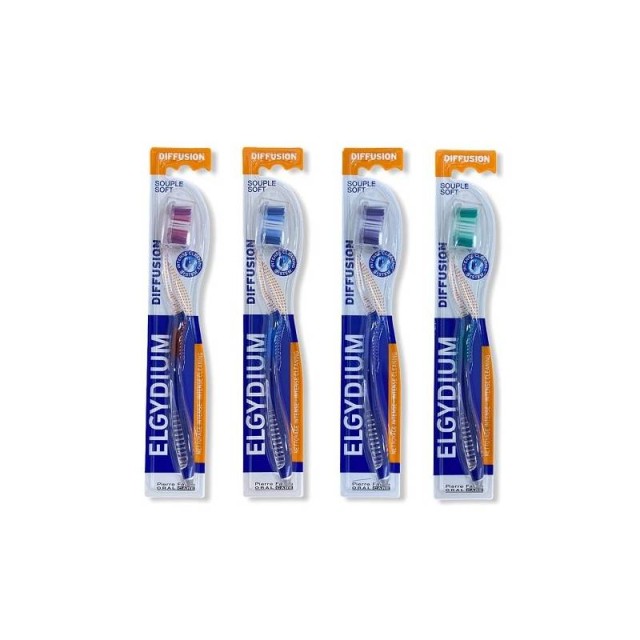 Elgydium Diffusion Toothbrush Soft Οδοντόβουρτσα Μαλακή, 1τεμ