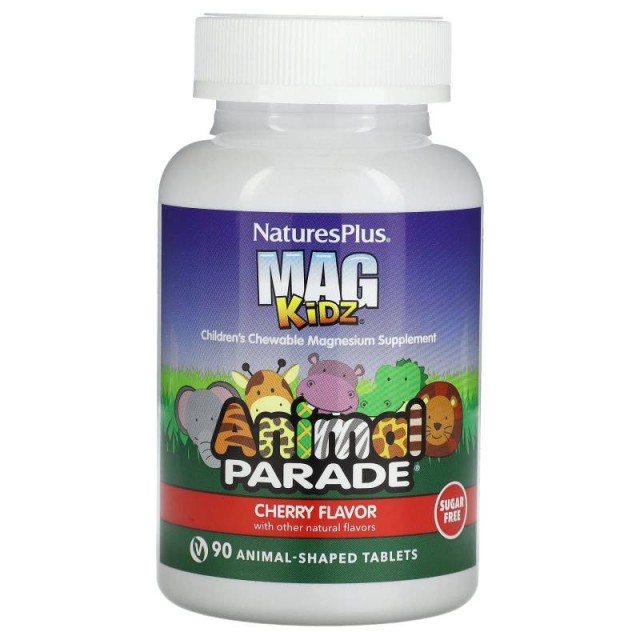 Natures Plus Animal Parade Mag Kidz Κεράσι Μαγνήσιο 90 μασώμενες ταμπλέτες