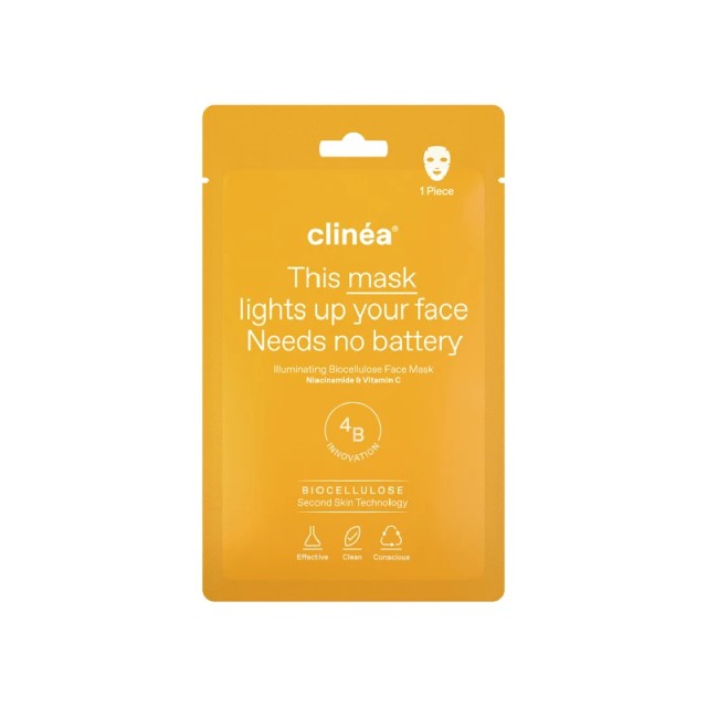 Clinéa Μάσκα Προσώπου Λάμψης Illuminating Biocellulose Face Mask 1τεμ.