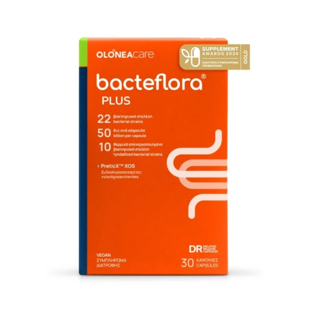 Olonea Bacteflora Plus Συνδυασμός Προβιοτικών & Πρεβιοτικών 30caps