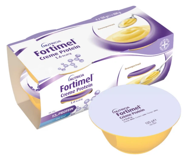 Nutricia Creme Protein Ειδικό Συμπλήρωμα Διατροφής Μπανάνα 4 x 125gr