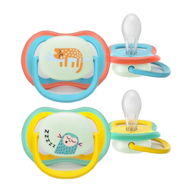 Philips Avent Ultra Air Nighttime Silicone Soother 18m+ SCF376/32, 2 Τεμάχια