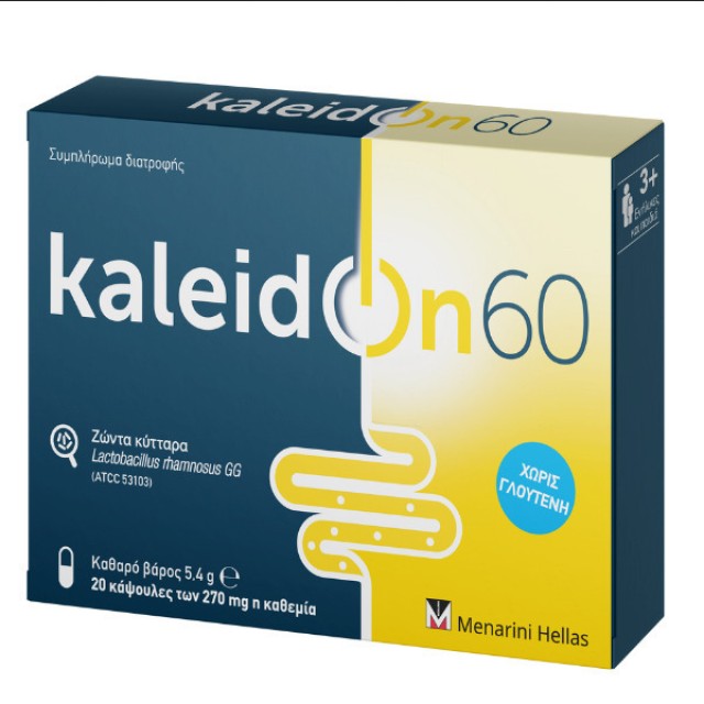 Menarini Kaleidon 60 270mg Προβιοτικό Συμπλήρωμα Διατροφής το Οποίο Συμβάλλει στην Ισορροπία της Χλωρίδας του Εντέρου 20caps