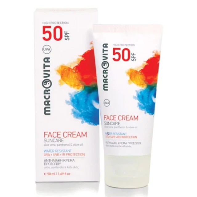 Macrovita Cream Αδιάβροχη Αντηλιακή Κρέμα Προσώπου SPF50 50ml