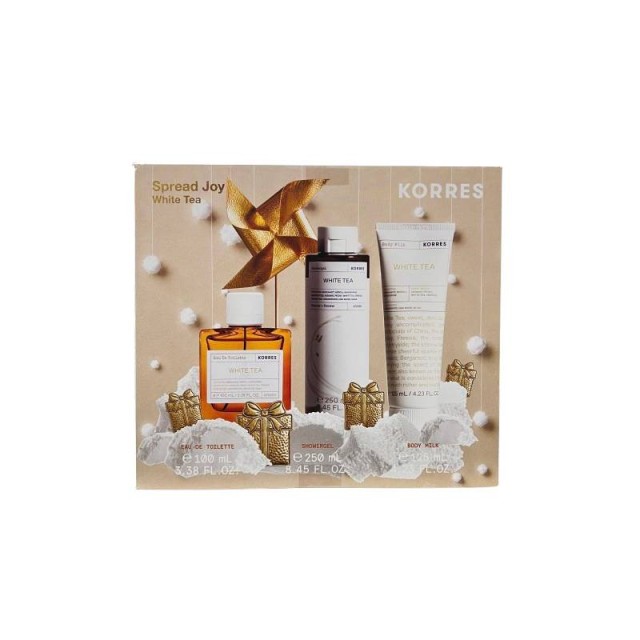 Korres Promo White Tea Eau De Toilette 100ml & Shower Gel 250ml & Body Milk 125ml