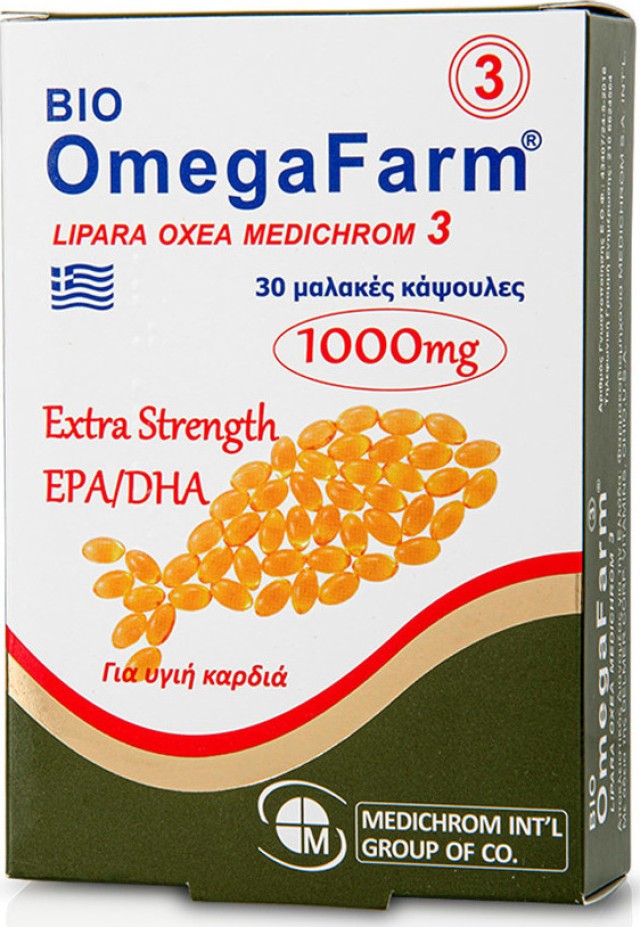 Medichrom Omegafarm Extra Strength EPA/DHA Συμπλήρωμα Διατροφής Ωμέγα 3 1000mg 30 ταμπλέτες