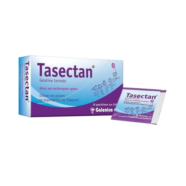Tasectan sachet, 250mg για Παιδιά σε σκόνη - Για την αντιμετώπιση της παιδικής διάρροιας και αποκατάσταση της φυσιολογικής λειτουργίας του εντέρου, 20 φακελίσκοι