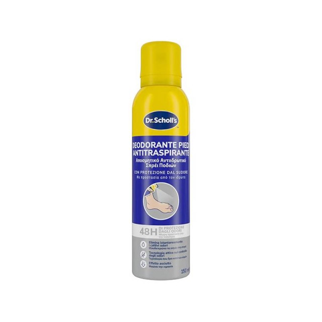 Dr. Scholl’s Αποσμητικό Αντιιδρωτικό Σπρέι Ποδιών 48h, 150ml