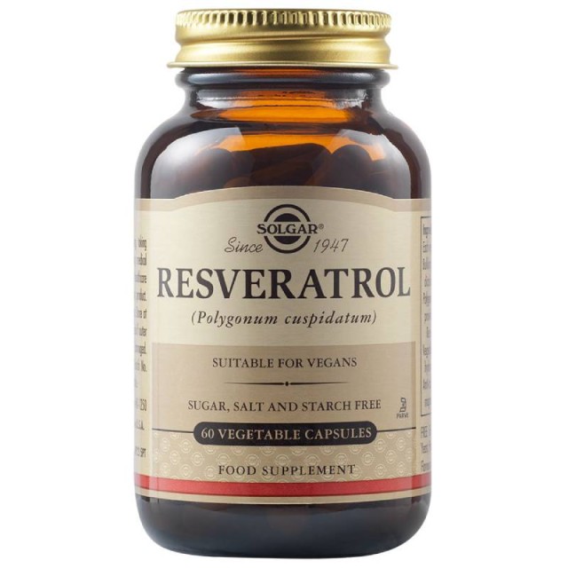Solgar Resveratrol 100 mg 60 Vegetable Caps.