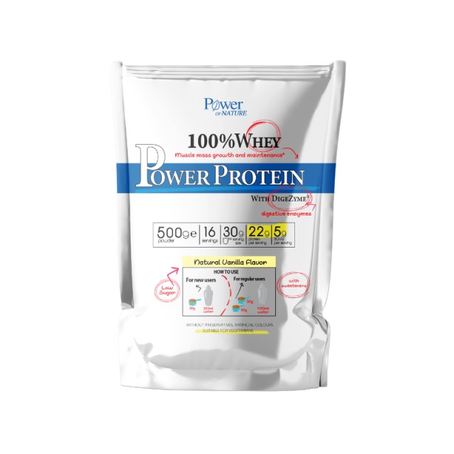 Power of Nature 100% Whey Power Protein Vanilla, 500g
