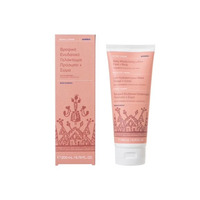 Korres Βρεφικό Ενυδατικό Γαλάκτωμα Σώματος Καρύδα & Αμύγδαλο 200ml