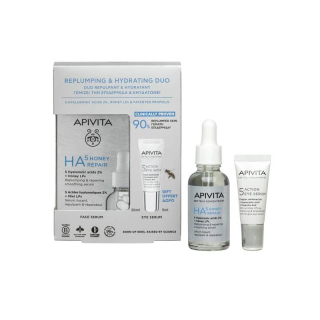 Apivita Promo HA5 Honey Repair Serum, 30ml & Δώρο 5 Action Eye Serum Ορός Ματιών, 5ml