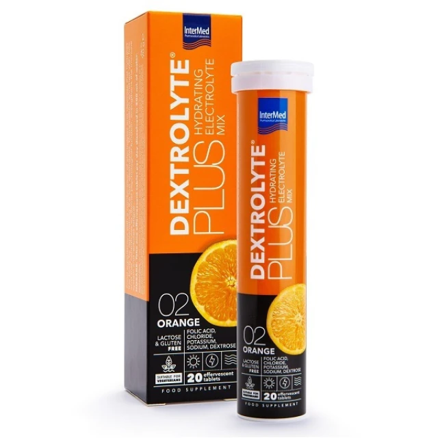 Intermed Dextrolyte Plus 02 Orange Ηλεκτρολύτες με Γεύση Πορτοκάλι 20 αναβράζοντα δισκία