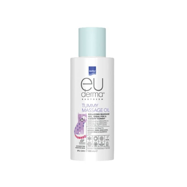 Intermed Euderma Babyderm Tummy Massage Oil Εξειδικευμένο Λάδι για Κοιλιακή Ανακούφιση & Φροντίδα Βρεφών, 100ml
