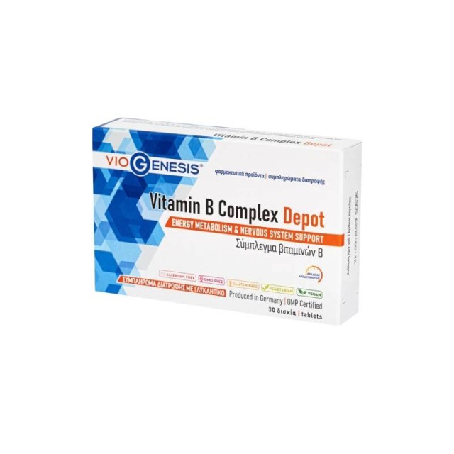 VioGenesis Vitamin B Complex Depot 30 ταμπλέτες