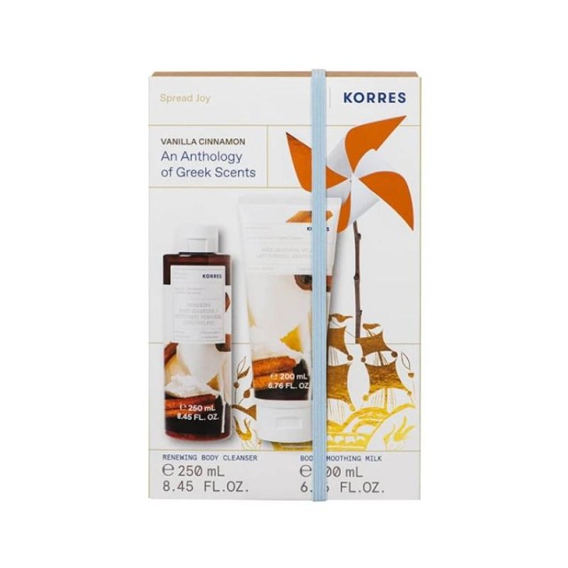 Korres Promo Vanilla Cinnamon Renewing Αφρόλουτρο, 250ml & Vanilla Cinnamon Smoothing Milk Ενυδατικό Γαλάκτωμα Σώματος, 200ml