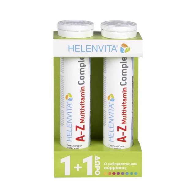 Helenvita 1+1 ΔΩΡΟ A-Z Multivitamin Complex, Πολυβιταμίνη με Γεύση Τροπικών Φρούτων 2x 20 Αναβράζοντα Δισκία