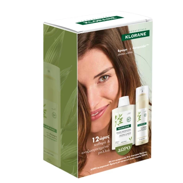Klorane Promo Pack Dry Shampoo με Βρώμη & Κεραμίδια για Καθημερινή Χρήση 150ml & ΔΩΡΟ Σαμπουάν με Βρώμη 200ml